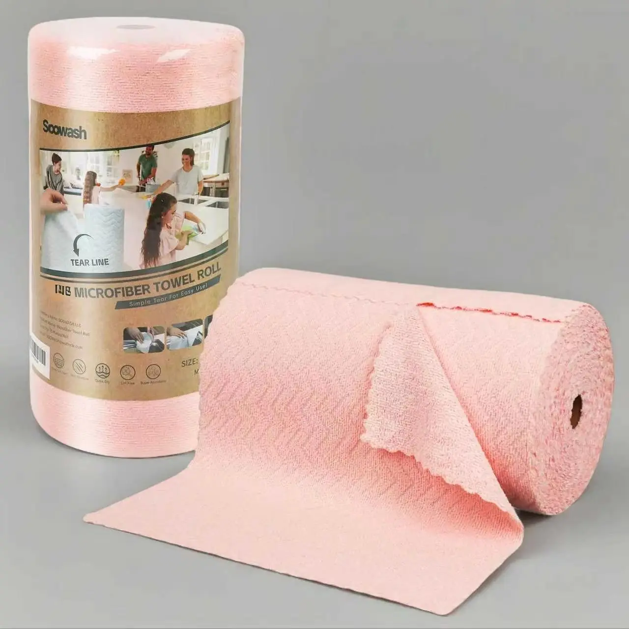 Avate Roll Type Lint-Free Microfiber Cleaning Cloth - 30 Pcs/Pack, 12x12 in, Removable & Washable, Super Absorbent, Quickdry Clean Home Care Towels for Kitchen, Glass Cleaning, Ideal Father's Day Gift