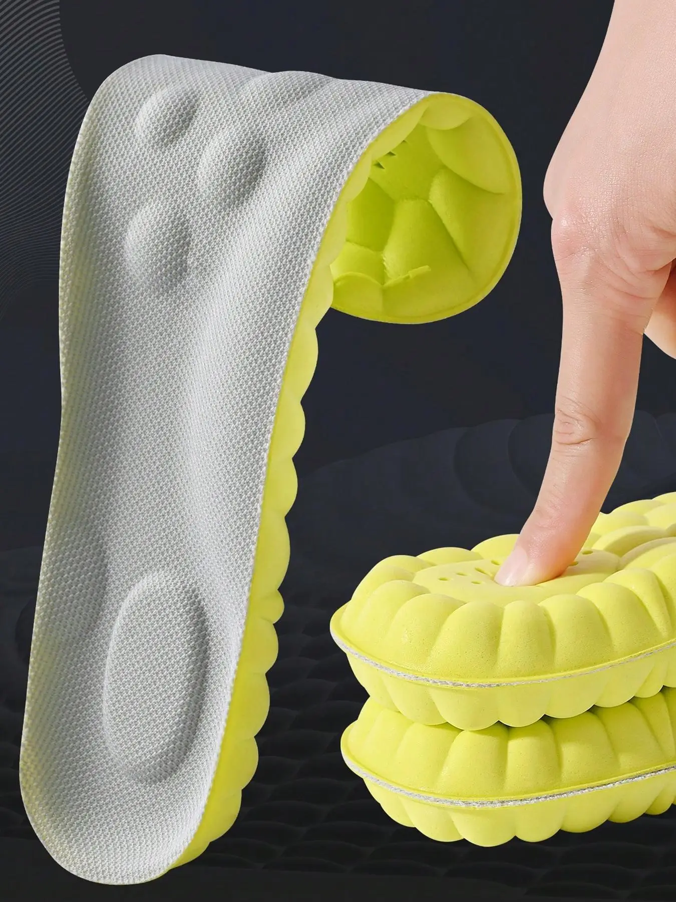 High Elasticity Breathable Shoe Insoles, Shock Absorption Sports Insoles, Anti-slip Comfortable Shoes Insoles for Men & Women