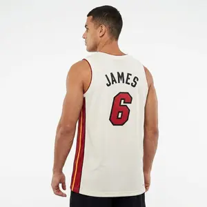Men's Vintage Style Basketball Jersey - James 6 White | Active Mesh Tank