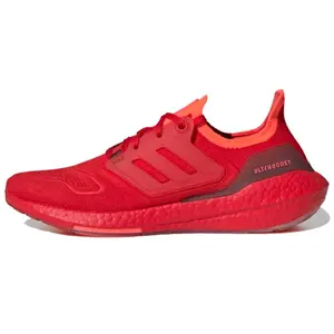Adidas Ultraboost 22 Men's Low-Top Training Running Shoes in China Red with Comfort, Durable Fabric, and Breathability