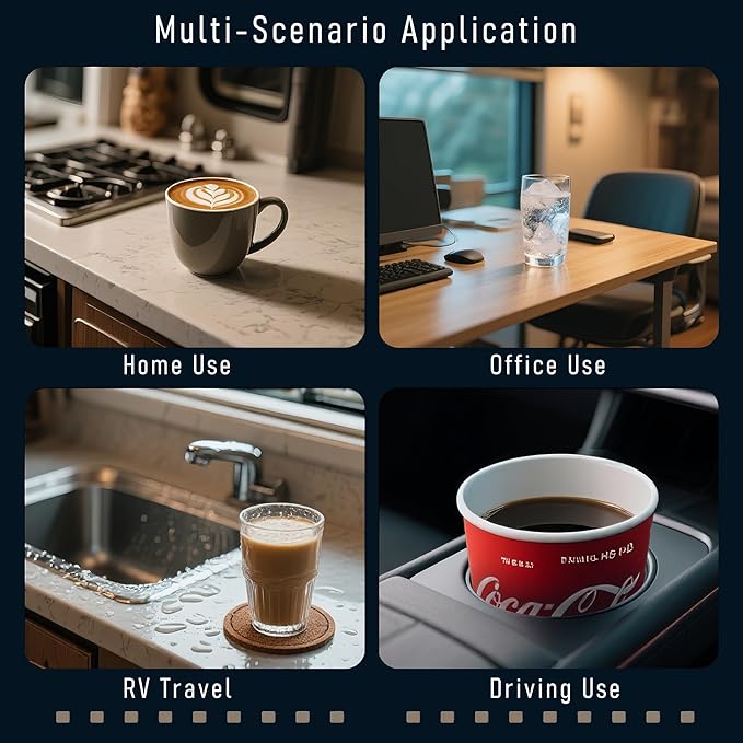 2PCS Car Cup Holder Coaster, Universal Auto Non-Slip Cup Holder Coaster, 2.75In Universal Non-Slip Recessed Car Interior Accessories (Black)