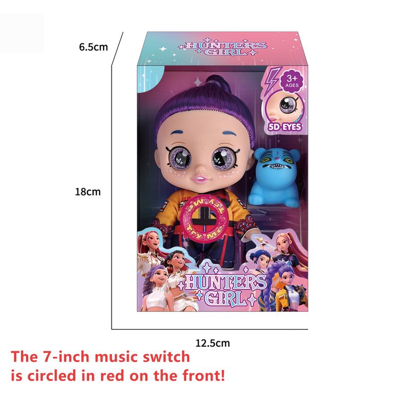 Kpop Dolls Anime Action Figures Set,7 inch,Can Play Music,5D Eyes,5 Joints Movable,Rumi,Mira,Zoey Anime Dolls Kids Toys,Collectibles Gifts for Girls Boys