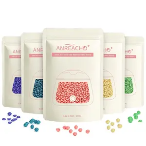 Wax Beads, 1.1 lb Hard Wax Beans for Hair Removal, Brazilian, Bikini, Face, Eyebrows, Underarms, Chest, Back, Legs, Wax Refill for Women & Men, Pack of 5
