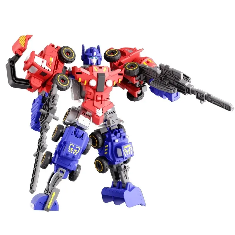 6-in-1 Transforming Robot Car Toy Set - Durable ABS Plastic Deformable 6 Vehicle Modes Engineering Building Bricks & Parts, STEM Educational Gift for Boys Ages 3+ for Birthdays