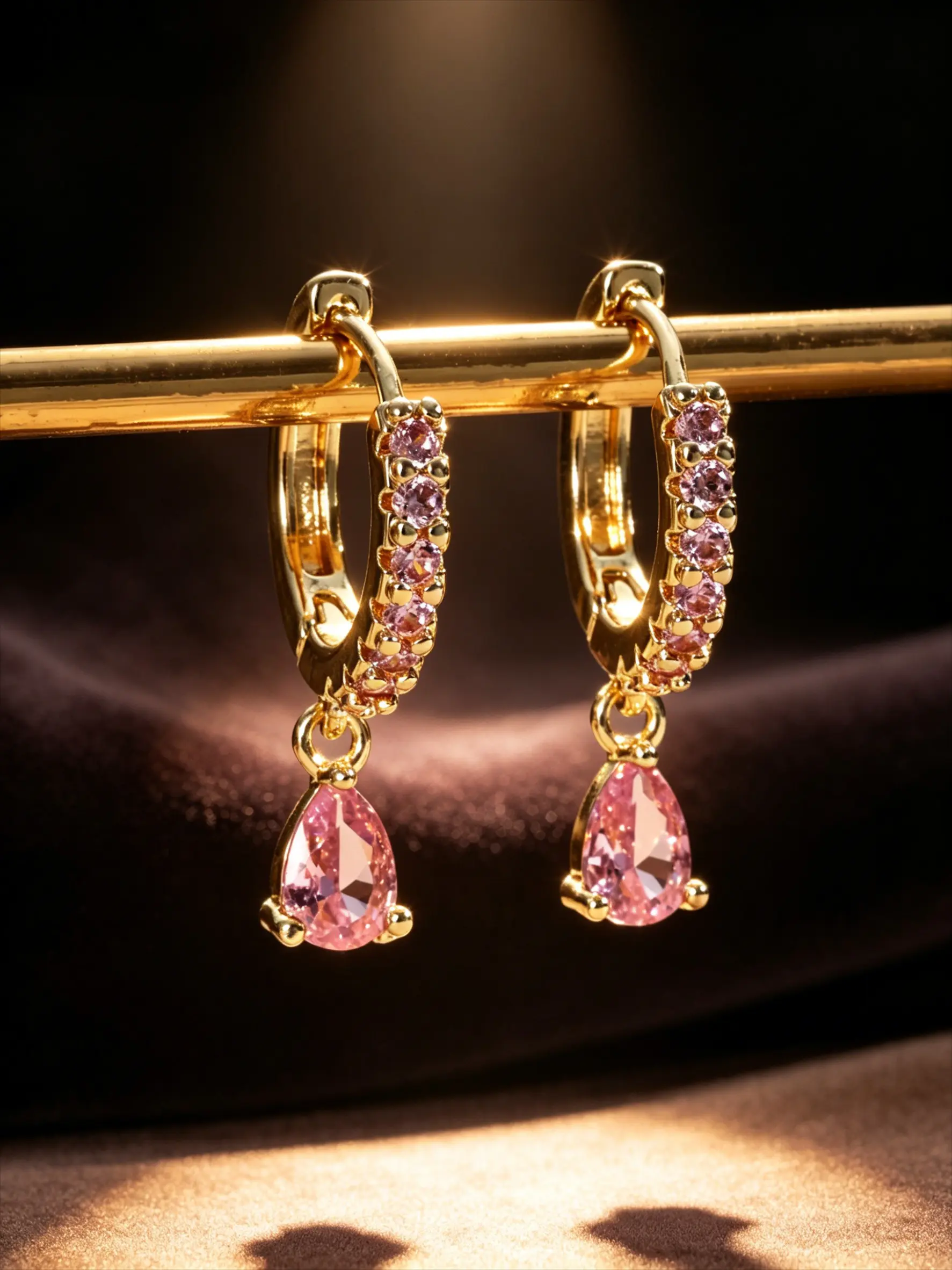 1 Pair Sparkling Crystal Hoop Earrings, Elegant Jewelry for Women, Perfect for Parties and Daily Wear, Fashionable Earrings