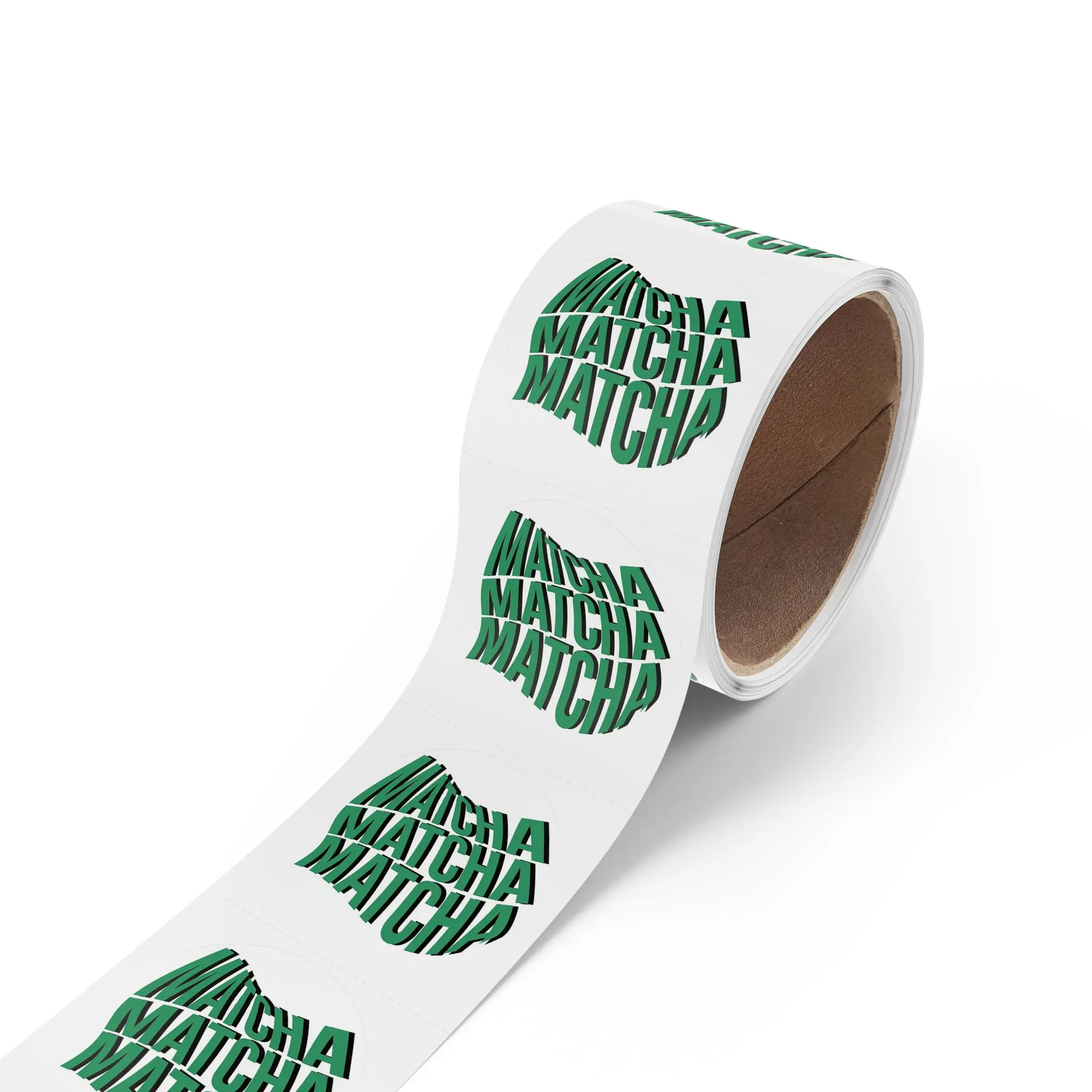 Matcha Drink Sticker Label – Round Packaging Labels for Coffee & Tea Shops – Custom Logo Stickers for Cups & Takeout