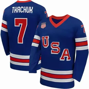 #7 Tkachuk Team USA Winter Olympics 2026 Jersey Blue Print All Sizes S-5XL X