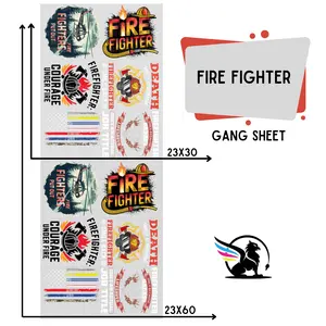 Fire Fighter | Premade DTF Transfer Gang Sheet For Graphic Tees