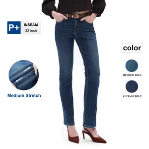 Plus Size Mid Waist Stretch Straight Leg Jeans Comfortable Denim Streetwear for Women with Pockets Fit Style Bottom Viscose Fabric Polyester Spandex Womenswear Overall Tops Basic Maxi Minimalist Overall Trouser Pants Gift #TikTokShopHolidayHaul