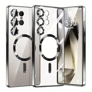 Premium Magnetic Cover: Sleek, Transparent and Protective Magnetic Case Designed for Smartphone Samsung S26 Ultra, S25 FE, S25 Edge, S25 Ultra, S25 Plus, S25, S24 FE, S24 Ultra, S24 Plus, S24, S23, S22, S21