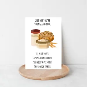 Sourdough Starter Birthday Card, Funny Birthday Card for Friend, Sourdough Lover Card, Home Baker Birthday Card, Card for Baker