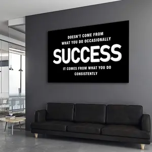 Large Inspirational Success Quotes Canvas Wall Art - Modern Home and Office Decoration, Framed and Ready to Hang, "What You Do Occasionally Doesn't Matter" Motivational Artwork, Suitable for Living Room or Office, Two-Dimensional Graphic Design, Perf