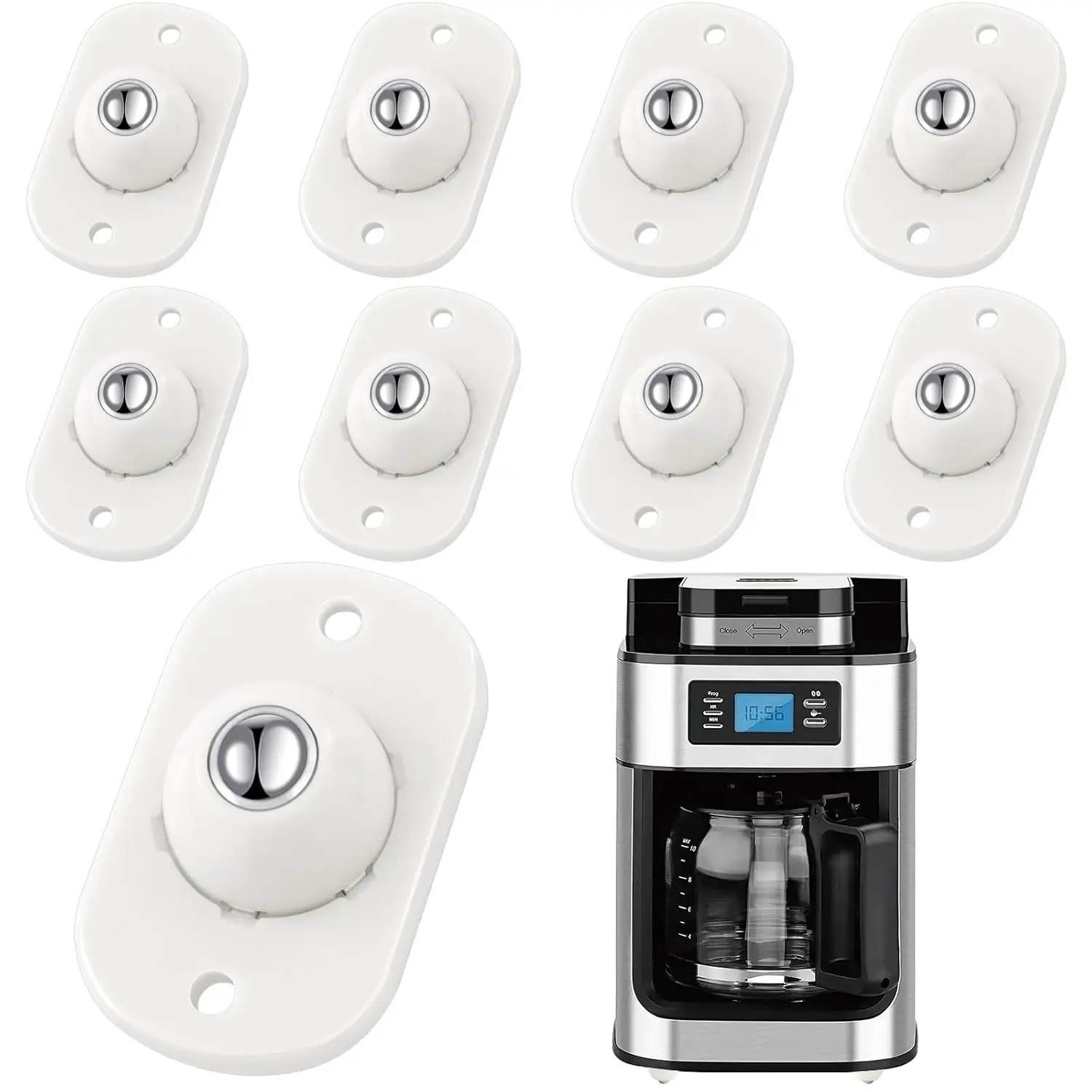 [New deal 8pcs] Self Adhesive Mini Caster Wheels，360 Degree Rotation, durable, Strong Load Low Noise Self Caster Wheels