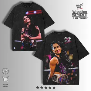 AJ Lee WWE Diva Acid Washed T-Shirt – Wrestling Champion Crazy Is My Superpower 90s Vintage Graphic Tee Double Printed , Video Night Fight Clothing, Oversized Premium Heavy Cotton Unisex Streetwear Gift For Game Fans Lover