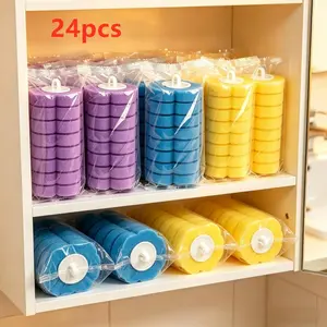 24/56PCS Toilet Cleaning Wand Refill Set, Disposable Colored Sponge Pads for Strong Stain Removal, Bathroom Cleaning Heads for Bathtub Sink and Toilet Multi-Surface Use