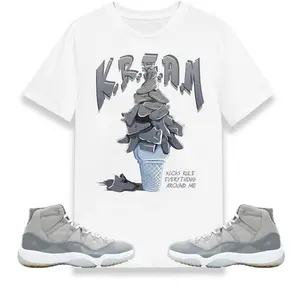 KREAM Unisex Shirt Match J 11 Retro Cool Grey, White