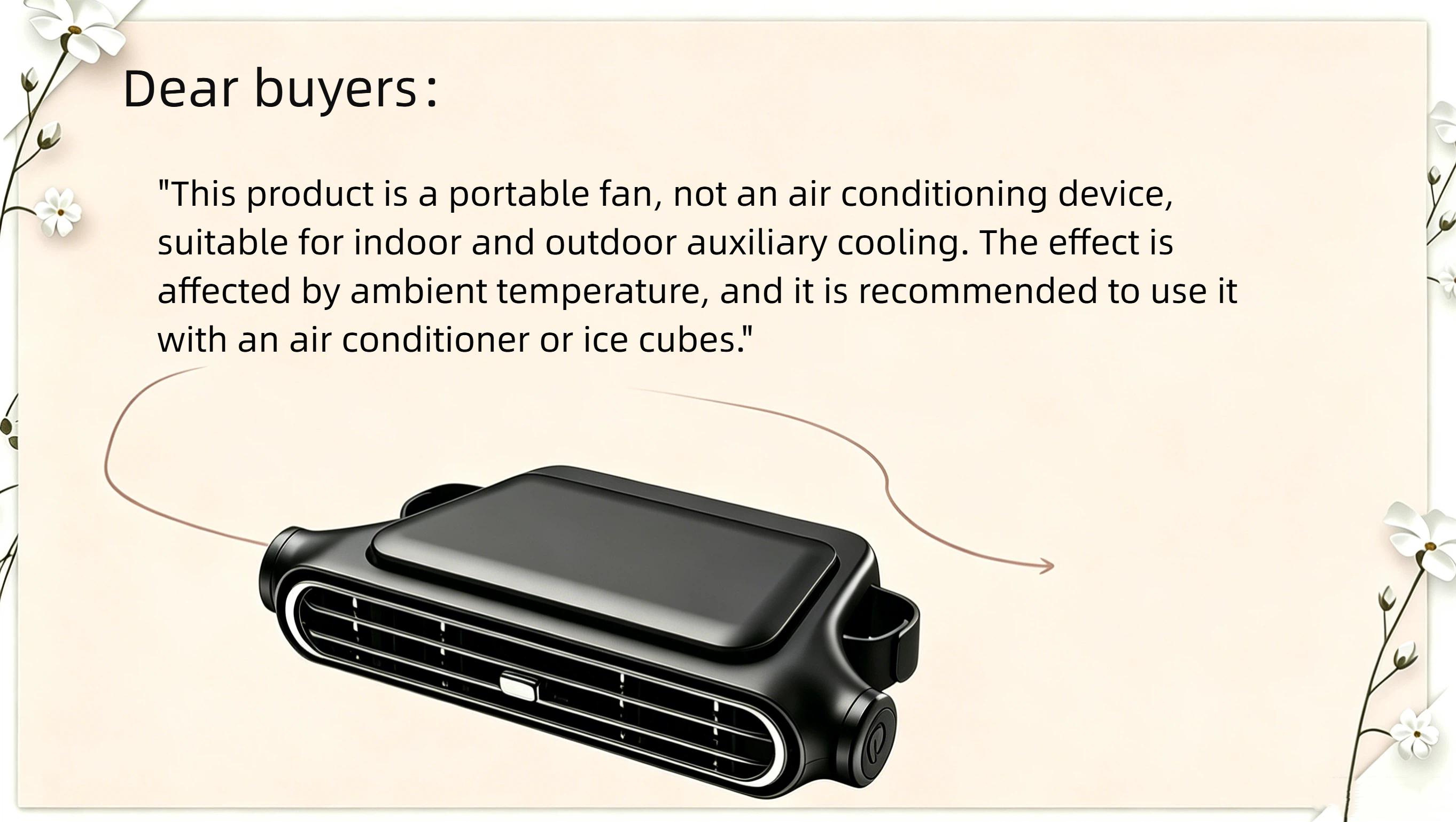 Velcro Strap Portable Seat Fan for Cars - 3 Adjustable Speeds, Built-In 3000mAh Battery, USB Charging, Suitable for Golf Carts, Travel RVs, Portable Fan
