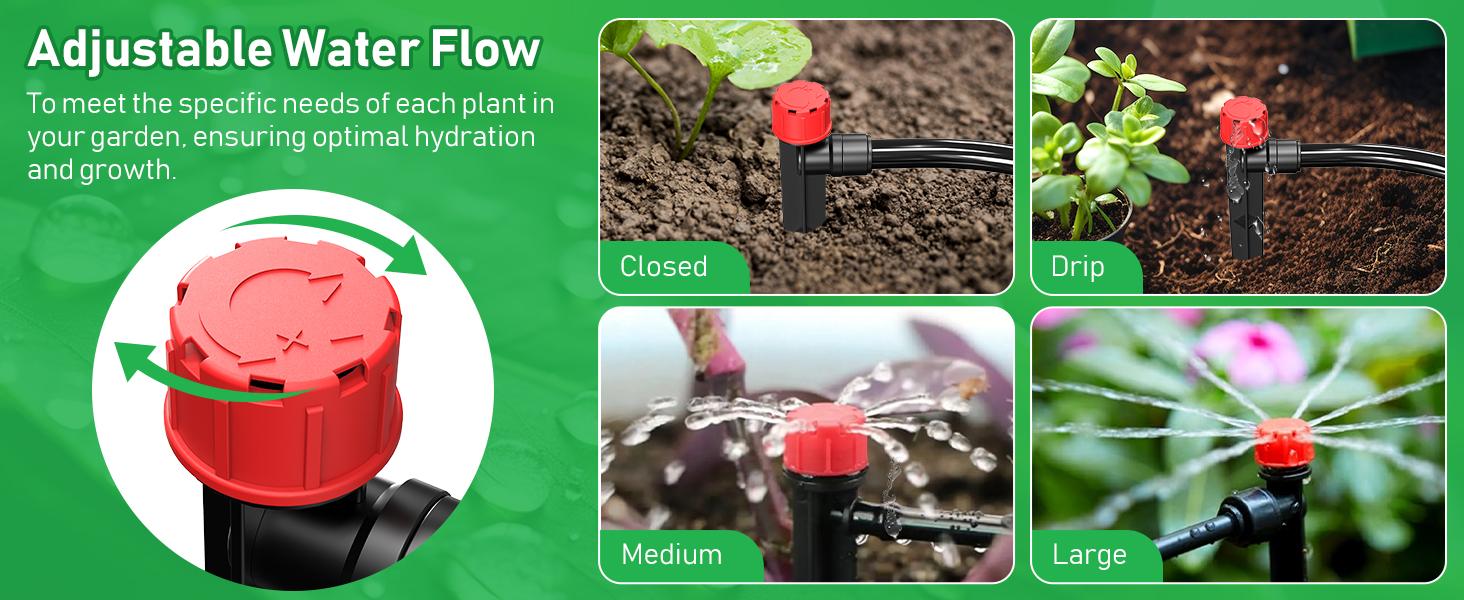246FT Drip Irrigation System, Automatic Drip Irrigation Kit with 1/2" Main Tube & 1/4" Branch Tubing, Adjustable Drip Emitters, Garden Watering System for Flower Bed, Raised Beds, Lawn, Greenhouses