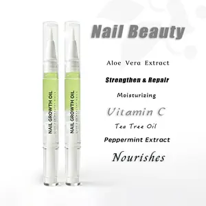 Organic Nail Growth Oil for Strength & Moisture - Cuticle Oil for Damaged Dry Brittle Nails, Press On Nails Care