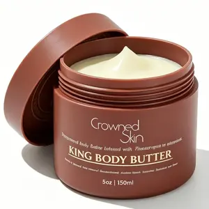 Crowned Skin King Organic Shea & Mango Butter Moisturizing Body Butter,3pcs Warm Sandalwood & Musk Scent, Ideal for All Skin Types
