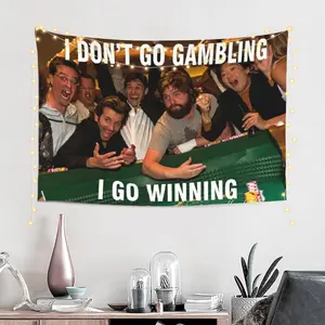 "IDON'T GO GAMBLING IGO WINNING " College Dorm Room Frat Flag Banner 3x5 Feet Banger art home decor Decoration Wall Ornaments Hanging