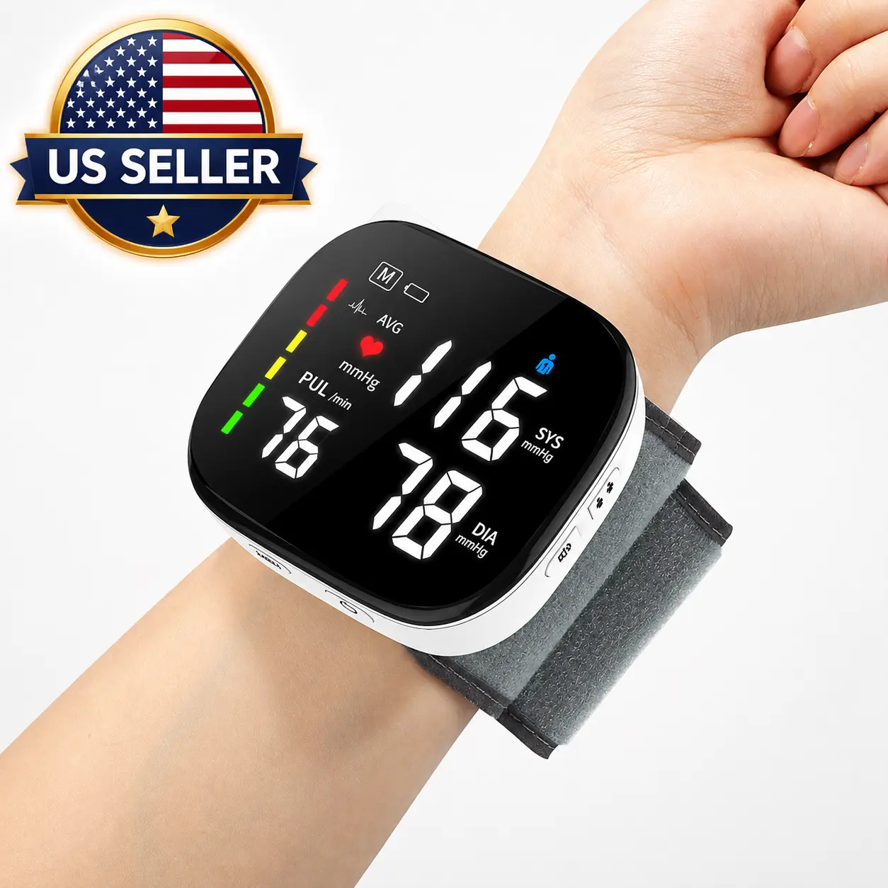 Wrist Blood Pressure Monitor, FDA Cleared Rechargeable BP Machine | For Home Use, with Adjustable Cuff (4.92-8.46 Inches), 240 Reading Memory for 2 Users, Voice Broadcast, Storage Case Included