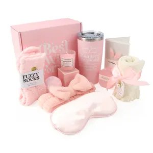Women Self Care Gifts 10pcs, Pink Relaxing Spa Care Package with Sleep Blindfold Birthday Gifts for Women, Her, Mom, Friend, Wife Valentines Day Gifts - Get Well Soon Gifts Box gift  basket