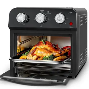 12.5 Quart Air Fryer Convection Toaster Oven, 1500W, 4 Cooking Modes, 7-in-1 Multifunction with Roast, Bake, Grill, Broil, Toast, Dehydrate, Defrost, Stainless Steel, Black