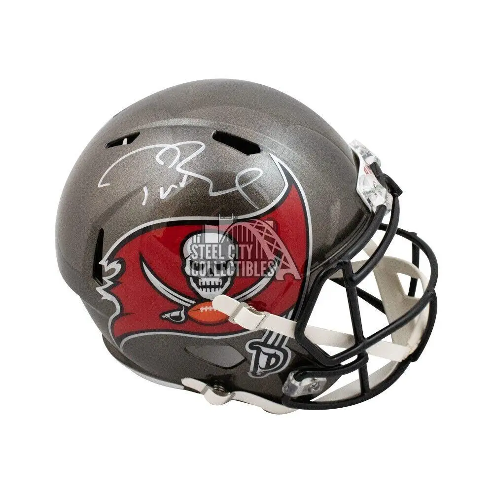 Signed Tom Brady Helmet - Buccaneers Speed Replica Full Size Fanatics - Fanatics Authentic Certified