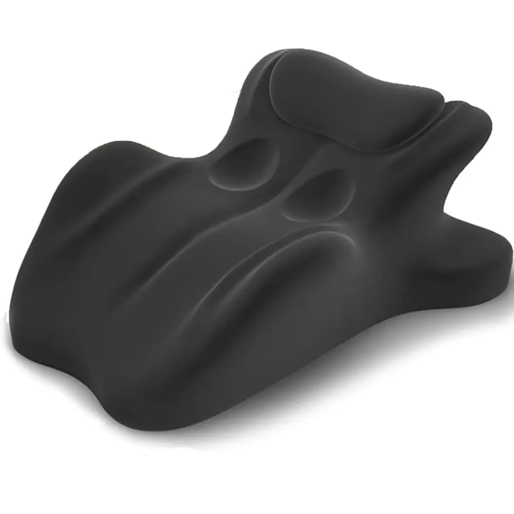 Memory Foam Ergonomic Wedge Pillow, Prone Pillow for Sleeping, Squat Pillow, Reading Pillow for Bed, Ideal for Massage, with Removable Cover, Back Support, Multi-Functional Memory Foam (Black)