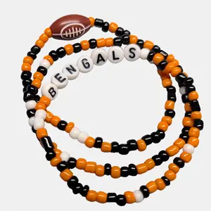 Bengals Seed Bead Bracelet Stack