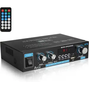 Stereo Amplifier AK35  5.0 Receiver  Audio 100Wx2 Dual  Speaker Amplifier with FM Radio, USB, SD Card Input for  Theater Audio Stereo System with Remote Control