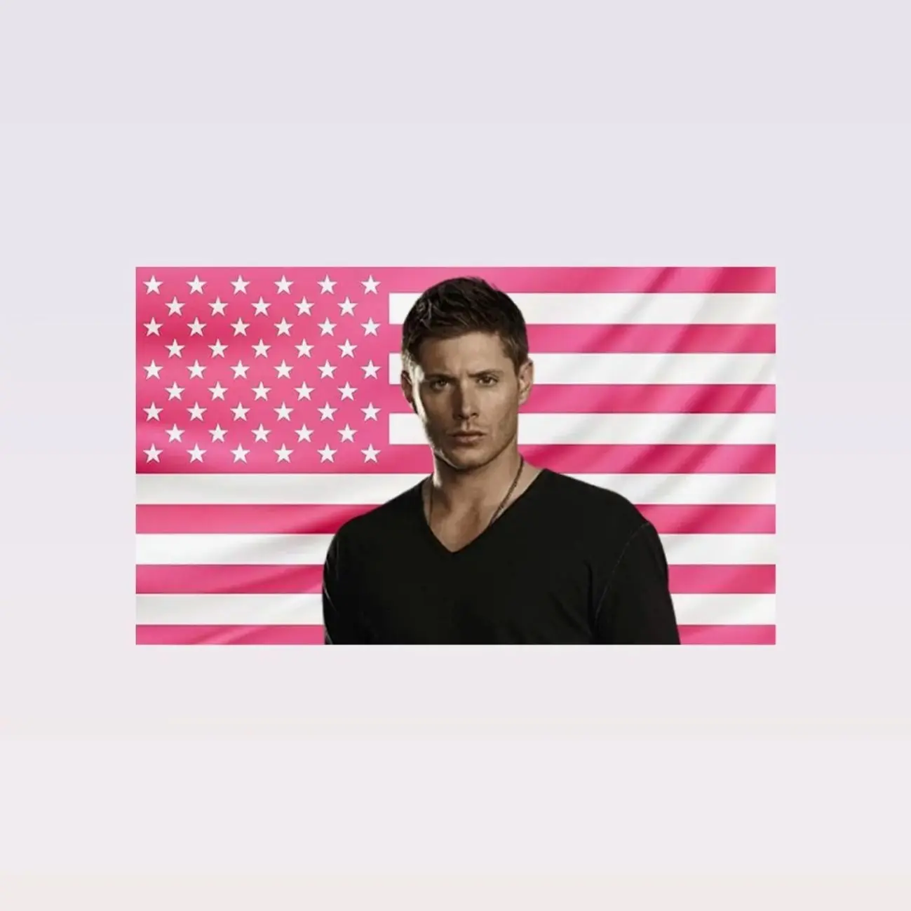 Dean Winchester Pink American Flag Tapestry – Supernatural Wall Art | Aesthetic Pink Flag | Fantasy TV Decor | Hunter Room Gift