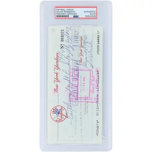 Willie Randolph New York Yankees Autographed Check from December 5, 1978 - PSA 84942936 - Fanatics Authentic Certified