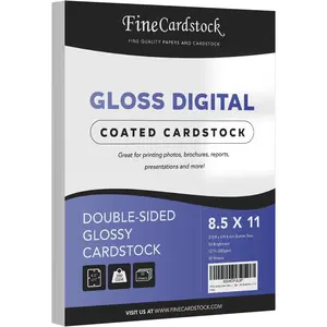 Glossy Cover Stock 12pt/280gsm Double Sided Coated 50 Sheets Per Pack (8.5 x 11)