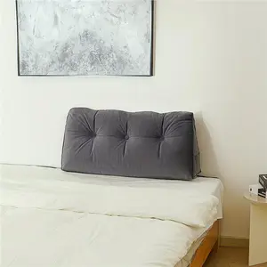 1pc Triangular Velvet Bedrest Cushion, Contemporary Style, Large Backrest Pillow For Single/Double Bed And Sofa, Bedroom Headboard Support, Compressed Packaging