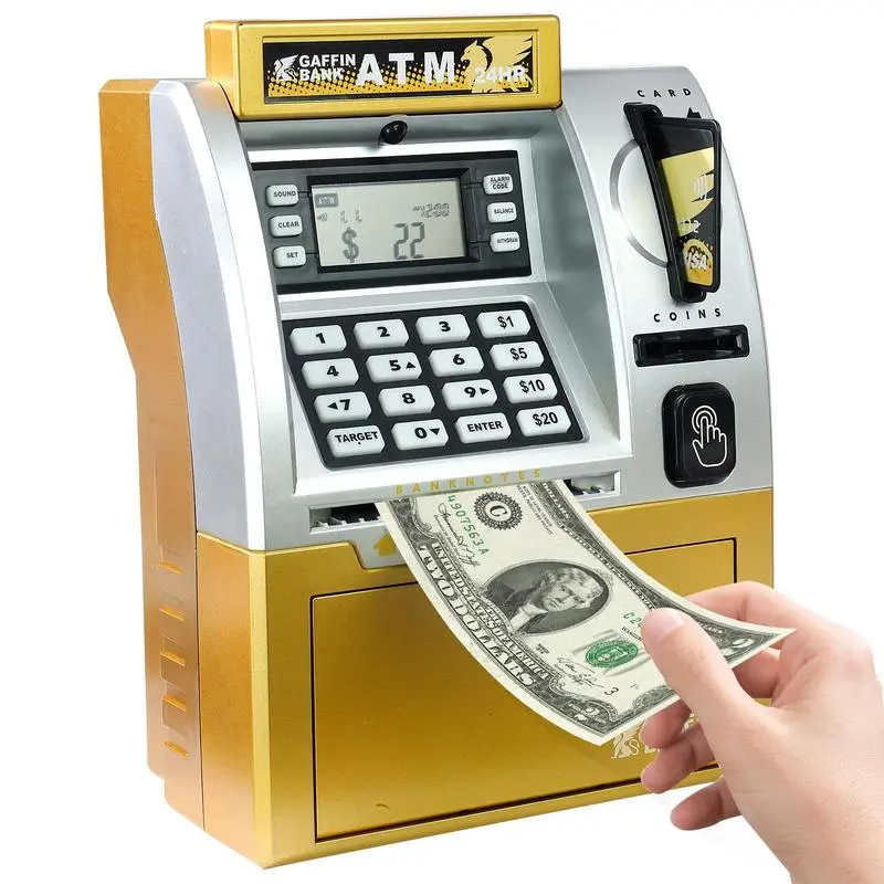 Child ATM machine toy: password piggy bank,Financial management enlightenment education,Cultivate good financial habits, Decor Set