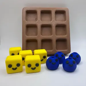 Waffle Tic-Tac-Toe Game Set 3D Printed for fun interactive play on desk or tabletop Family Board Game