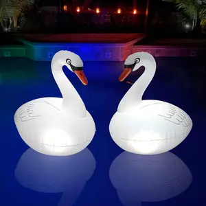 Swan Pool Lights Solar Rechargeable 2PCS Waterproof IP68 Color Changing LED for Party Decor Dynamic Modes Remote Control Easy Installation