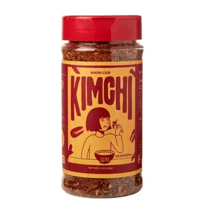 Bakers Club Kimchi Seasoning 6.5oz - Fried Rice, Stir Fry, Popcorn, Ramen Soup, Barbecue Dry Rub for Meats, Pork, Fish, Shrimp & Vegetables - Spicy, Fiery and Tangy Authentic Spice Blend Made with Korean Gochugaru Peppers Powder and Garlic