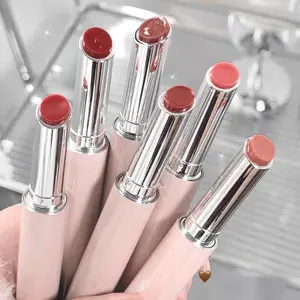 makeup swatches lipstain "6-Shade Solid Lip Glaze: Long-Lasting Moisture Lipstick Collection" Cosmetic Gloss Glossy