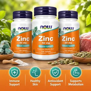 Zinc Gluconate 50mg Tablets, Supports Immune Health & Essential Enzyme Functions, Daily Mineral Supplement, 100 Tablets