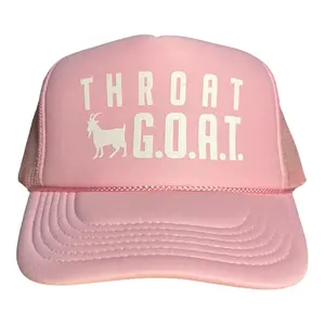 Funny Trucker Hat Throat G.O.A.T. Pink Snapback Hat – Adult Adjustable Mesh Party Hat for Bachelorette Girls Night Gift