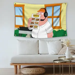 Family Guy Tapestry, Grommets for College Dorm Room, Durable Decorations Wall Tapestry for Home Decor, Meme Flags for Indoor and Outdoor, Parties, Gift, Man Cave