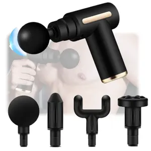 Massage Gun Deep Tissue-Mini Portable Massage Gun for Athletes, Handheld Muscle Massage Gun with 4 Massage Heads,6 Adjustable Speeds，for Pain Relief，Back, Neck, Body