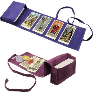 3 Pcs Tarot Card Holder Bag Kit Contains Velvet Tarot Card Storage Box Case and Decision Maker Coin, Tarot Cloth Pouches Card Holders for Playing Cards and Tarot Cards Oracle Deck, Tarot Accessories