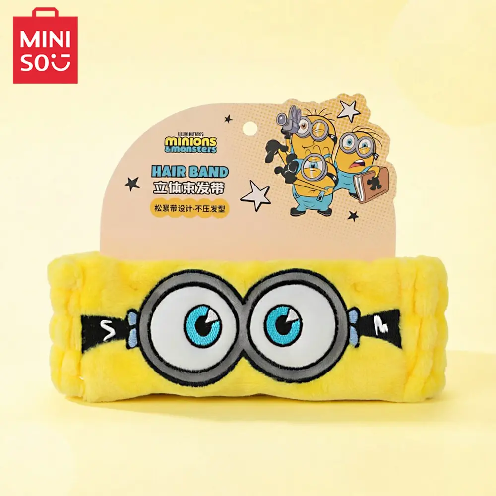 MINISO Minions & Monsters Series 3D Hair Headband - Women's Soft Elastic Spa Headband for Daily Makeup, Face Washing，Back to school