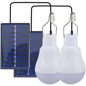 2PCS Solar Light Bulb — Emergency Solar Bulb for Indoor Homes, Sheds, Tents, Camping, Hiking, and Gardens
