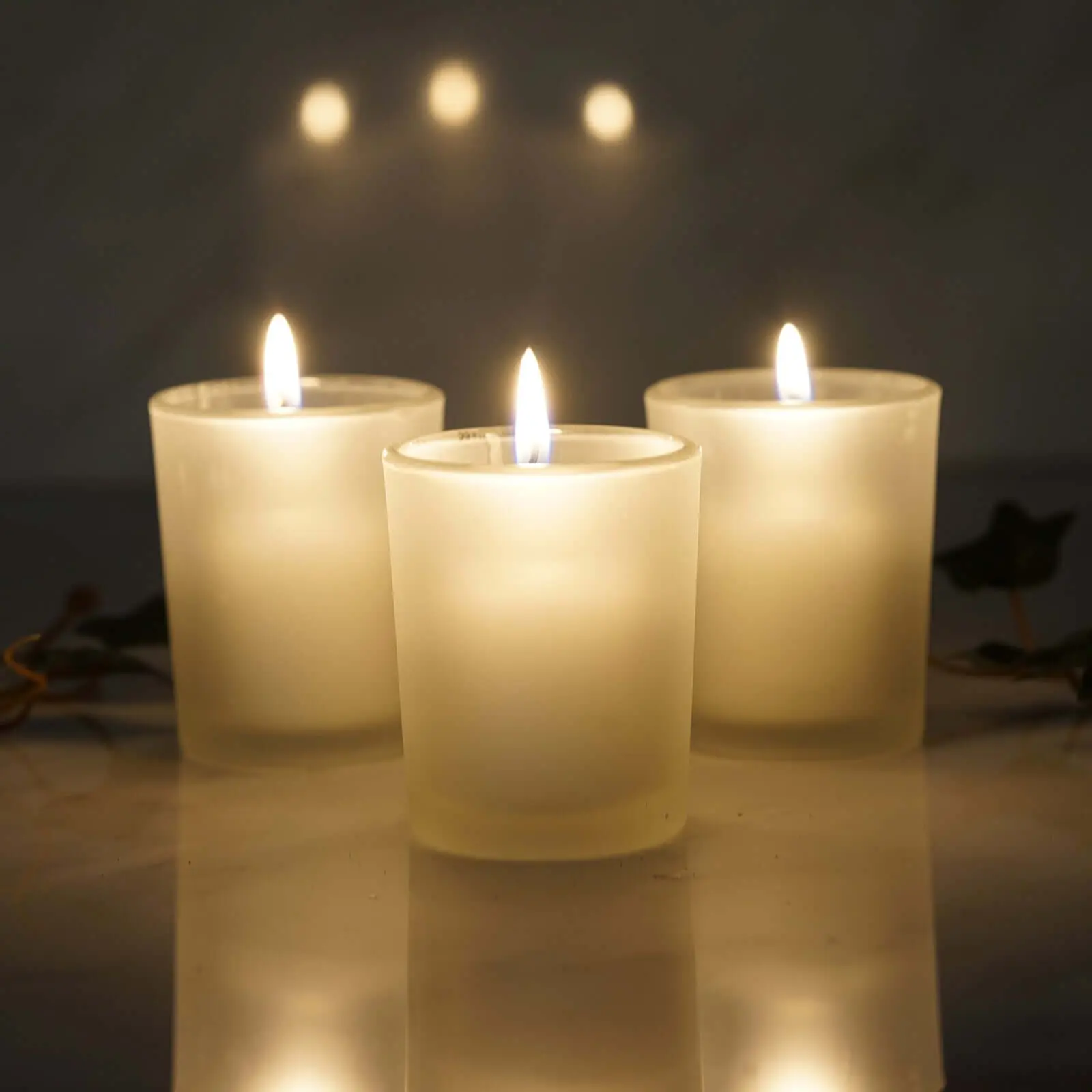 12-Pack Frosted Glass Votive Candle Holders - 2.5 inches Tealight Holders with Hand-Wash Care, for Wedding Decor, Home Decoration, Home Supplies Accessories