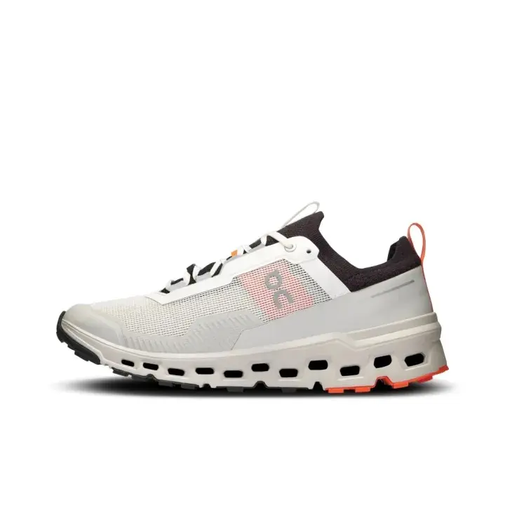 Cream White Textured Breathable Mesh Pink Accent Orange Heel Hollow Square Thick Sole Anti-slip Lightweight Mountain Functional Hiking Shoes